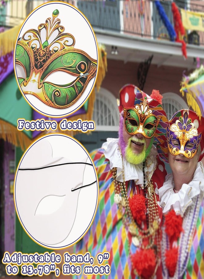 80UncleKimby 56PCS Mardi Gras Masks Bulk Set: Party Decorations Carnival Favors(Paper) - Image 5